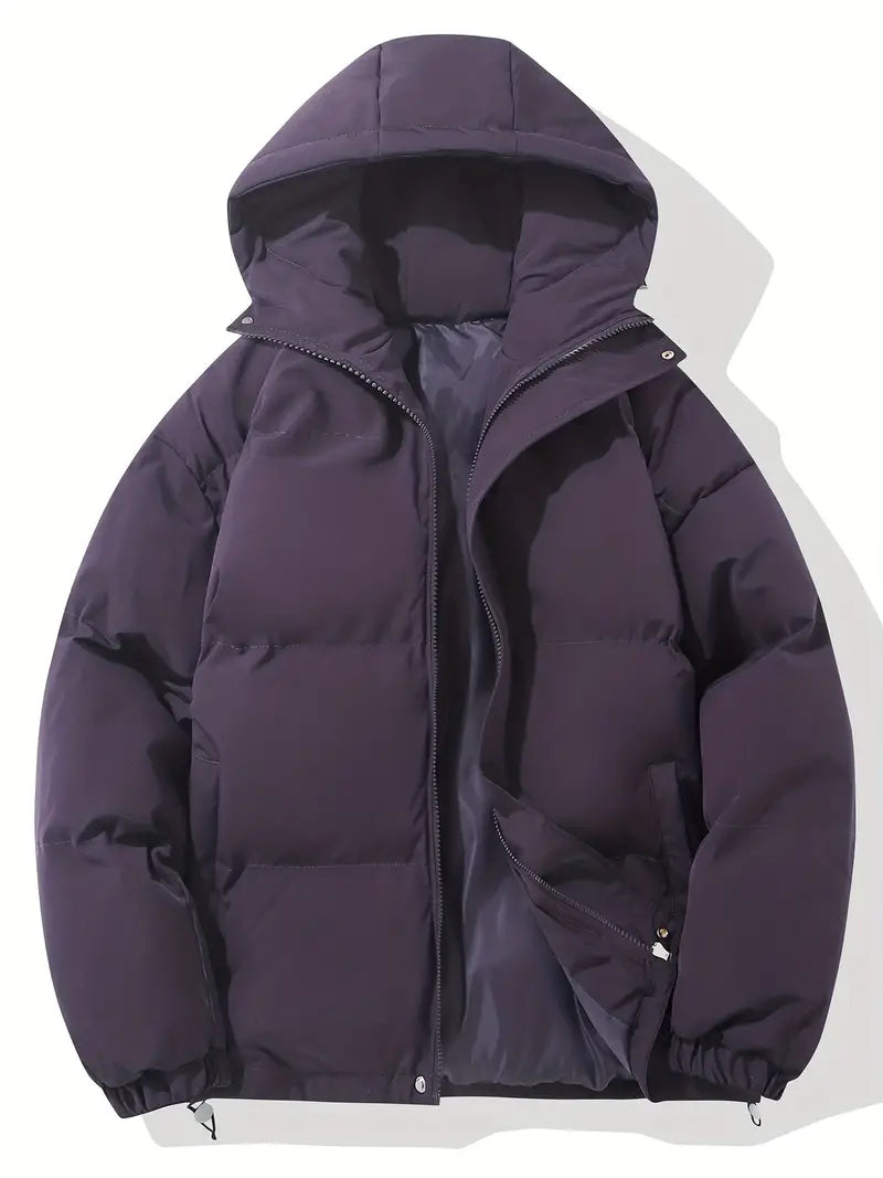 Doudoune matelassée capuche pratique, coloris violet, vue de face