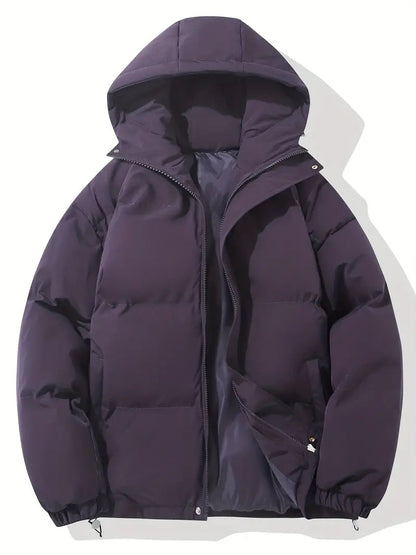 Doudoune matelassée capuche pratique, coloris violet, vue de face