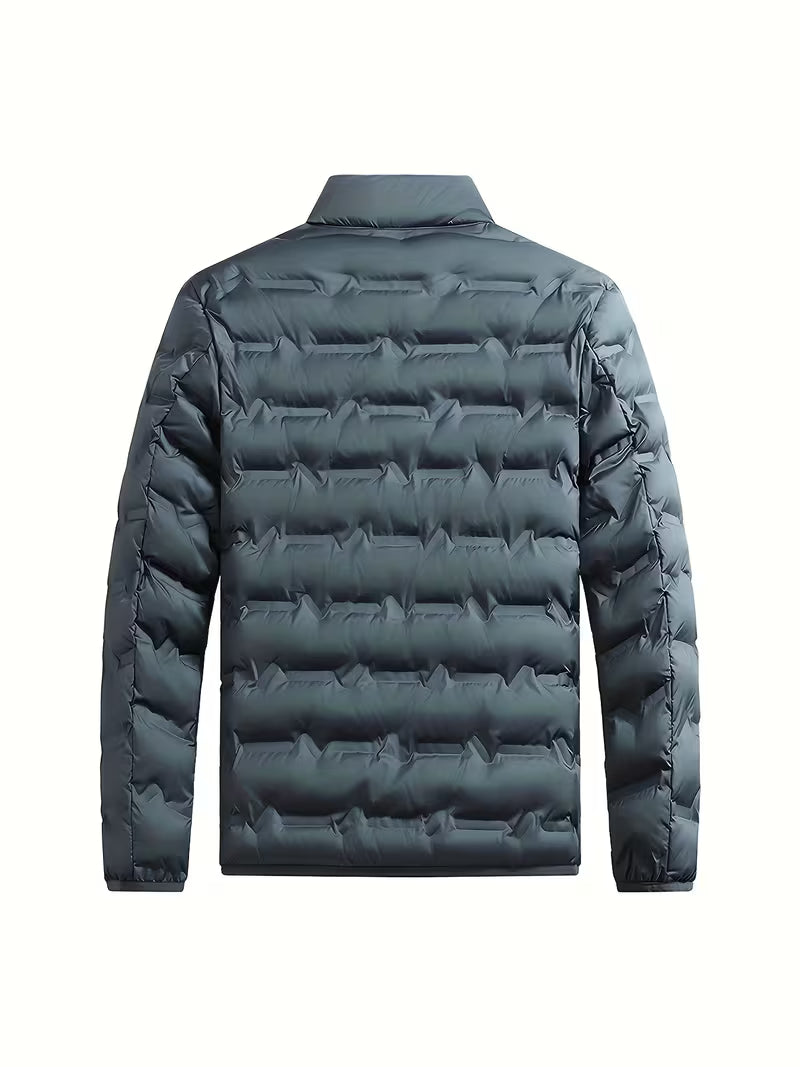 Doudoune slim multi-poches, coloris ardoise, vue de dos
