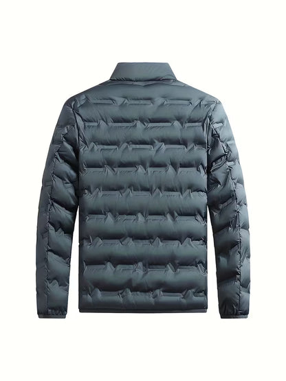 Doudoune slim multi-poches, coloris ardoise, vue de dos