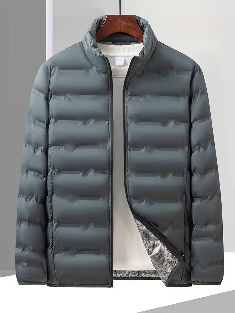 Doudoune slim multi-poches, coloris ardoise, vue de face