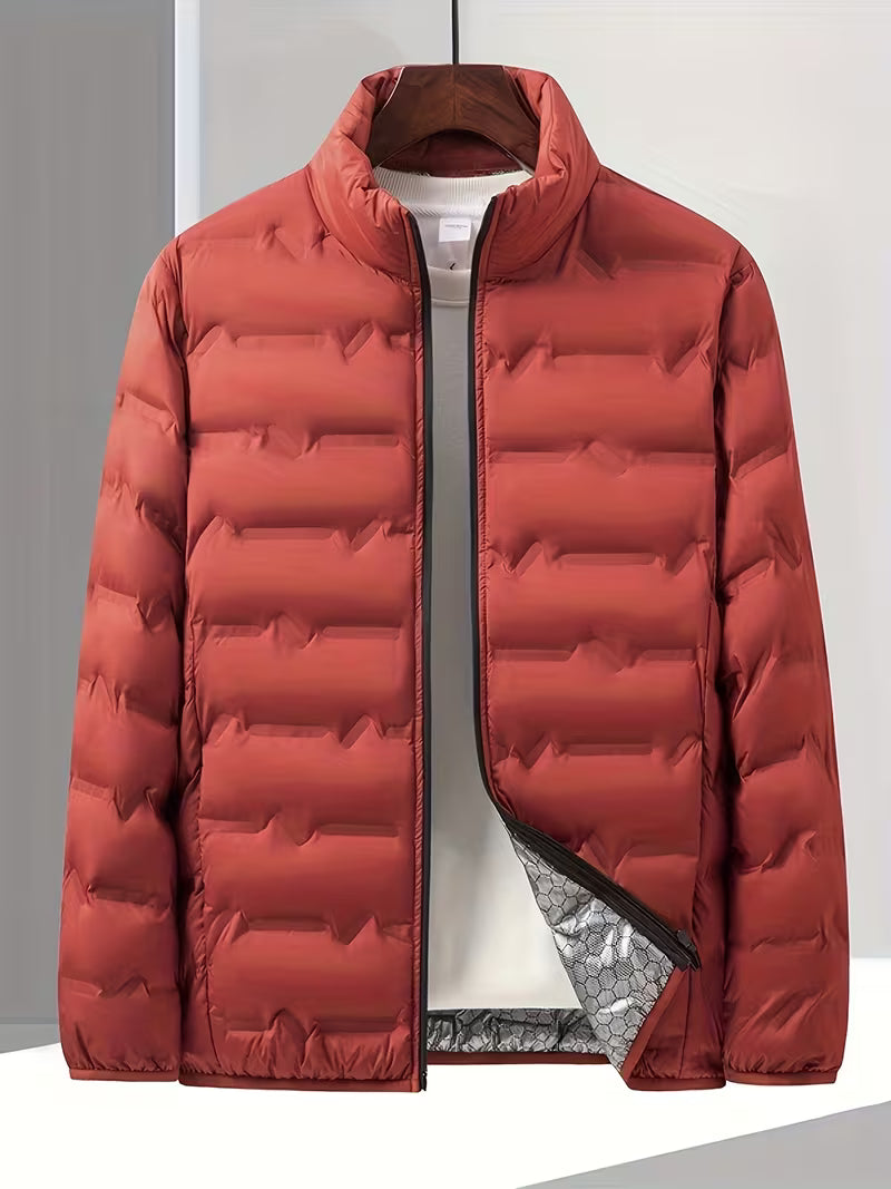 Doudoune slim multi-poches, coloris rouille, vue de face