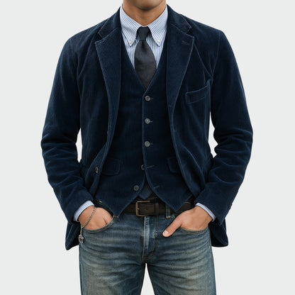 Ensemble blazer et gilet, bleu marine