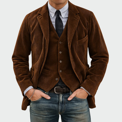 Ensemble blazer et gilet, marron