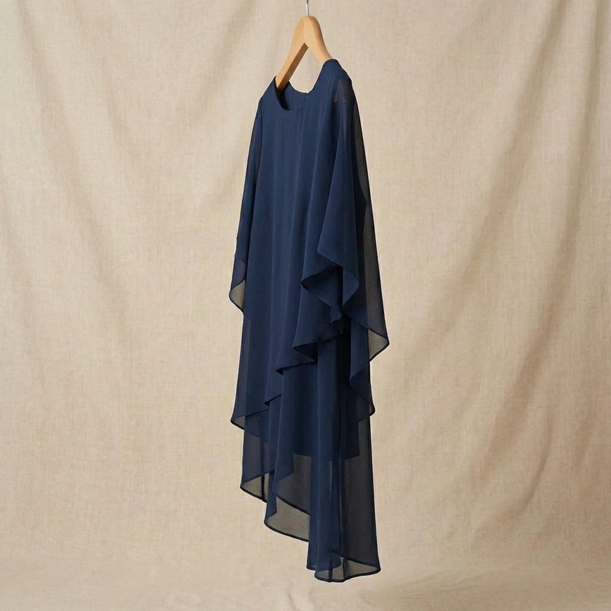 Ensemble en chiffon superposé, bleu marine, vue 6
