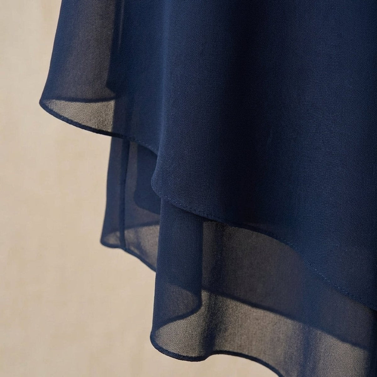 Ensemble en chiffon superposé, bleu marine, vue 7