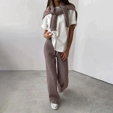 Ensemble col roulé tricoté