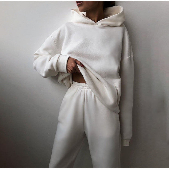 Ensemble hoodie oversize, coloris blanc, vu de face