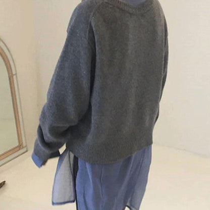 Gilet boutonné en biais, coloris gris, vue de dos