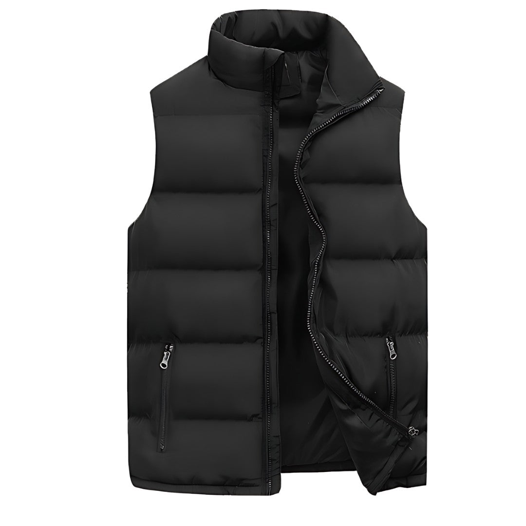 Gilet matelassé zippé in Black | By Old Money