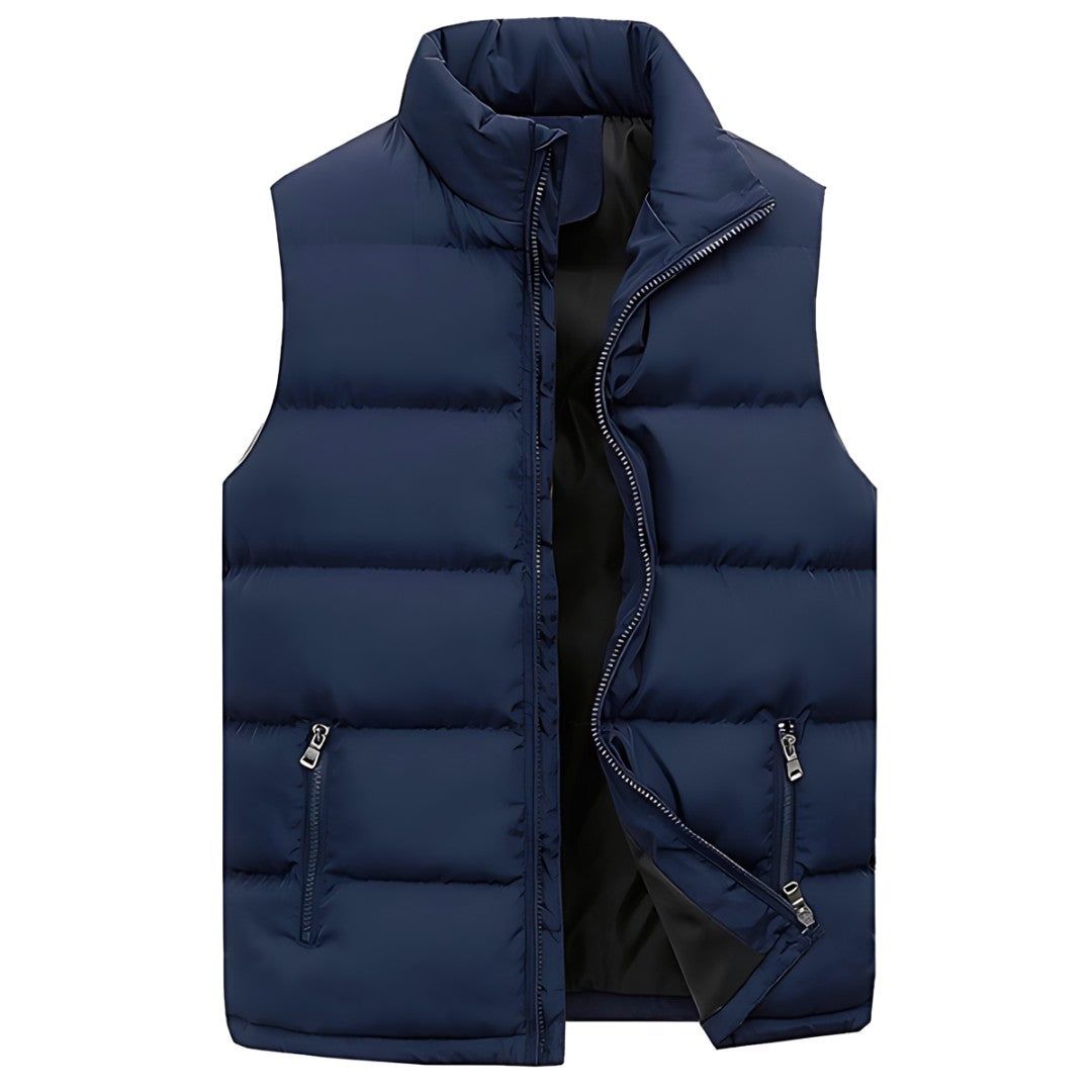 Gilet matelassé zippé in Blue | By Old Money