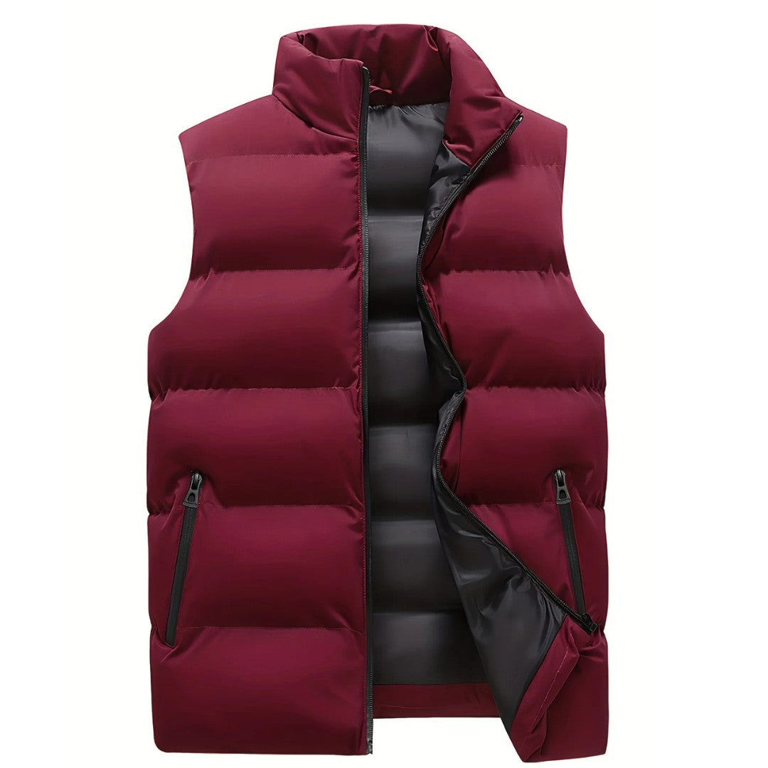 Gilet matelassé zippé in Red | By Old Money