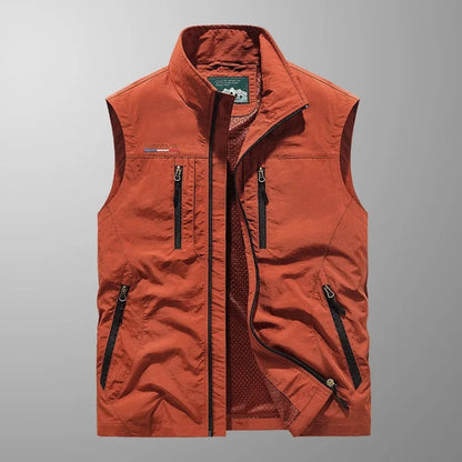 Gilet multipoches sans manches, rouille