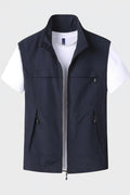 Gilet utilitaire poches multiples, coloris bleu marine, vue de face