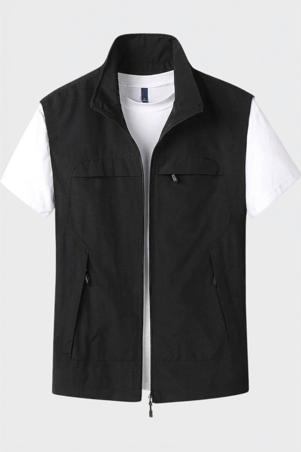 Gilet utilitaire poches multiples, coloris noir, vue de face