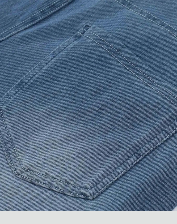 Jean large taille élastique, poche arrière