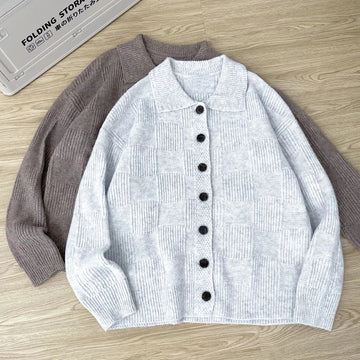 Cardigan en maille à col cranté