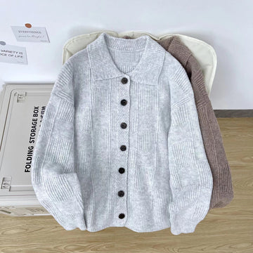 Cardigan en maille à col cranté
