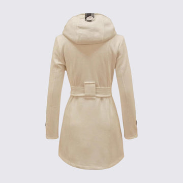 Manteau à capuche ceinturé