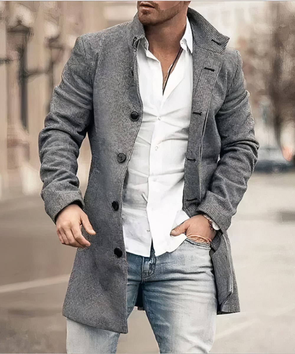 Manteau à motifs boutonné, vue 2