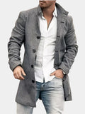 Manteau à motifs boutonné, gris