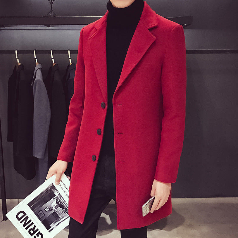 Manteau ajusté revers étroit, coloris bordeaux, vue de face