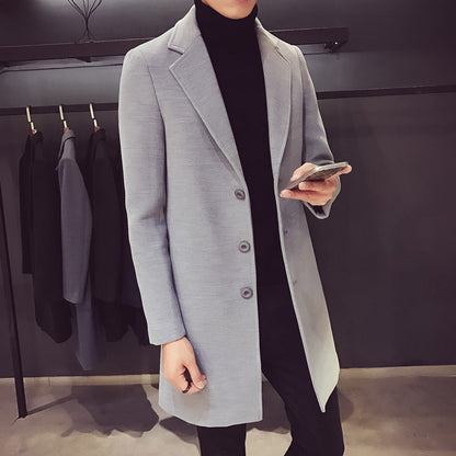 Manteau ajusté revers étroit, coloris gris clair, vue de face