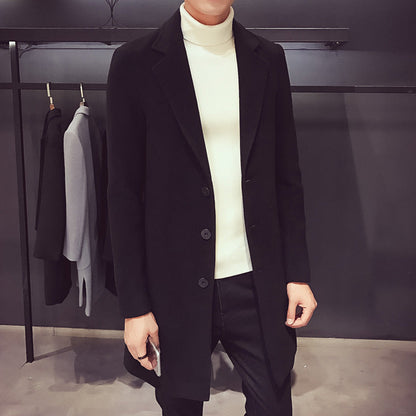 Manteau ajusté revers étroit, coloris noir, vue de face