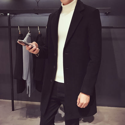 Manteau ajusté revers étroit, coloris noir, vue de face, vue 2