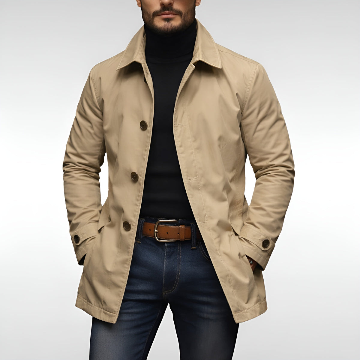 Manteau de ville droit, beige