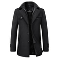 Manteau double fermeture, coloris noir, vue de face
