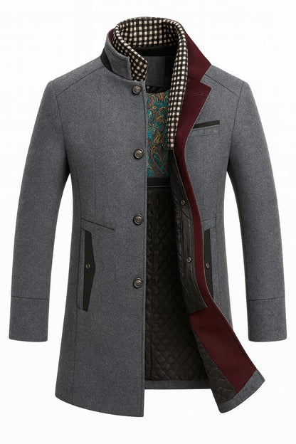 Manteau en laine mélangée, gris