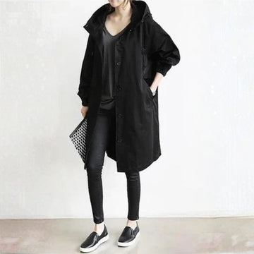 Manteau long à capuche