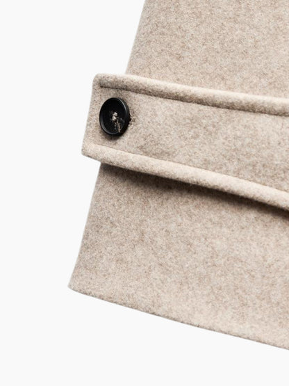 Manteau long croisé ample, patte de poignet