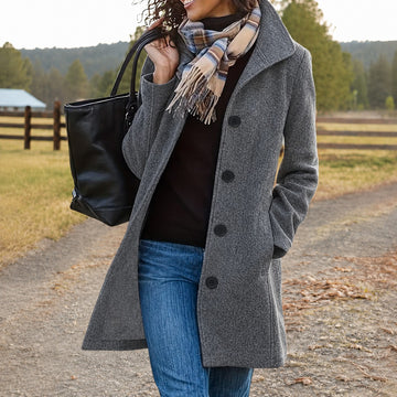 Manteau mi-long col montant