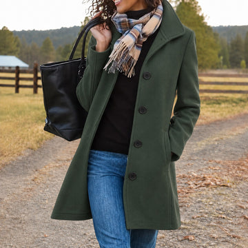 Manteau mi-long col montant