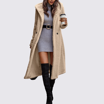 Manteau sherpa croisé long