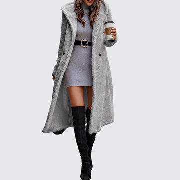 Manteau sherpa croisé long