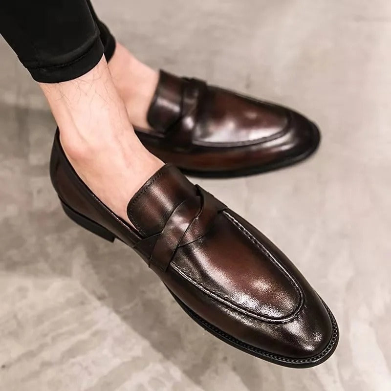 Mocassins en cuir poli, vue 4