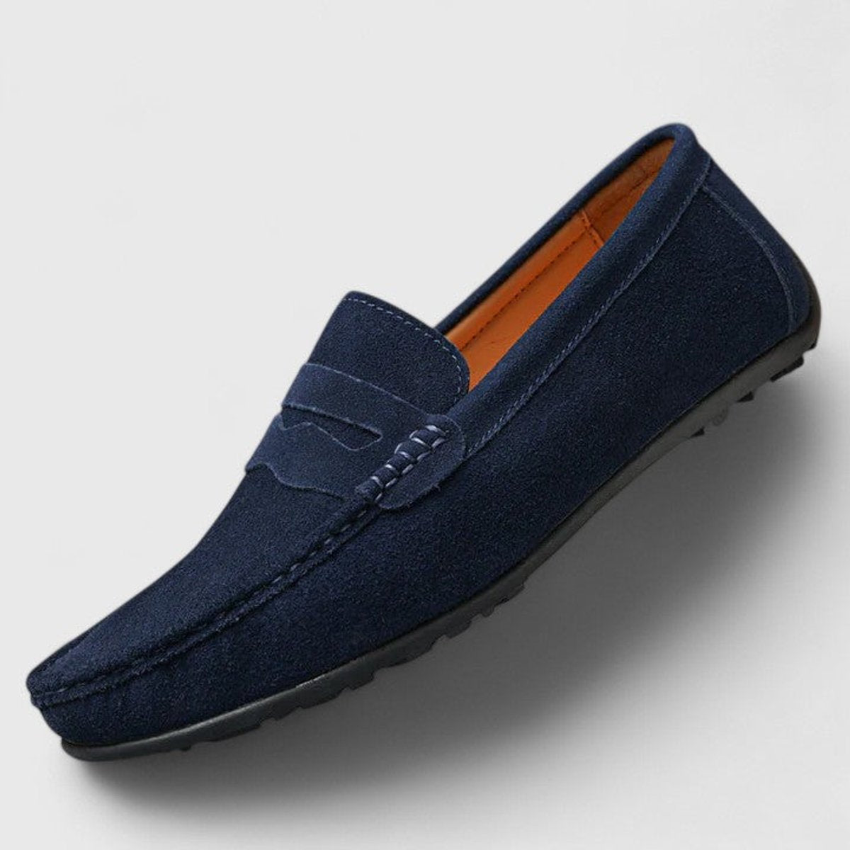 Mocassins penny en daim pour homme