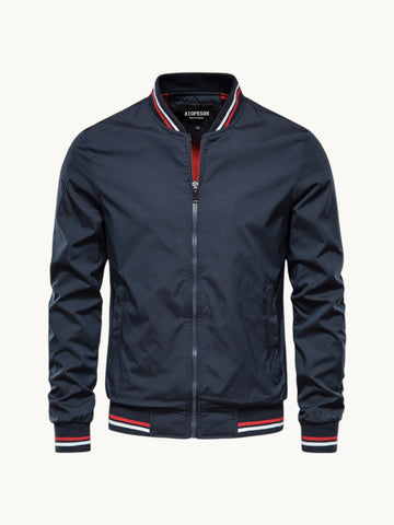 Blouson zippé à col montant