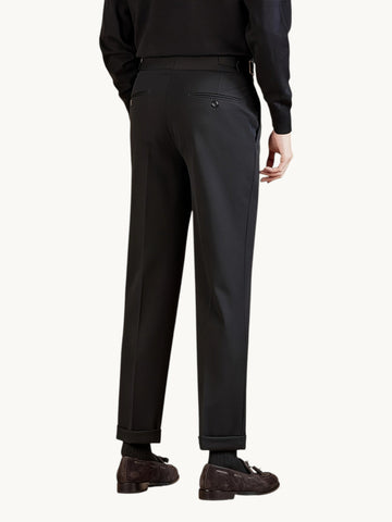 Pantalon droit à plis