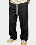 Pantalon fluide à cordon, coloris noir, vue de face