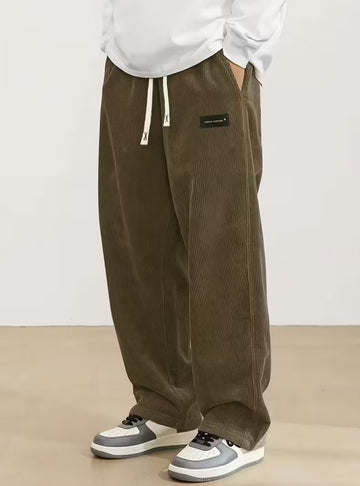 Pantalon large en velours côtelé