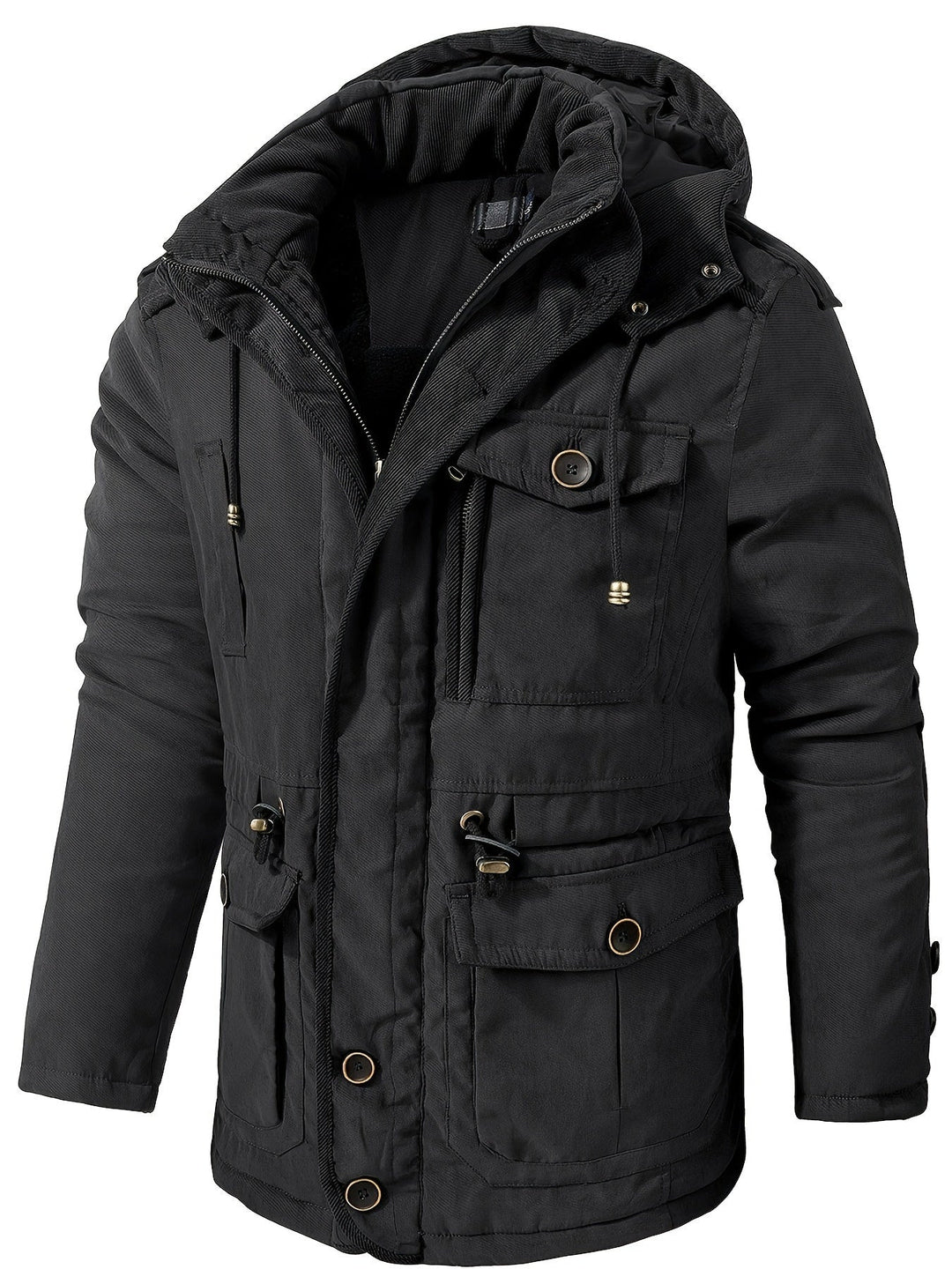 Parka à capuche amovible in Black | By Old Money
