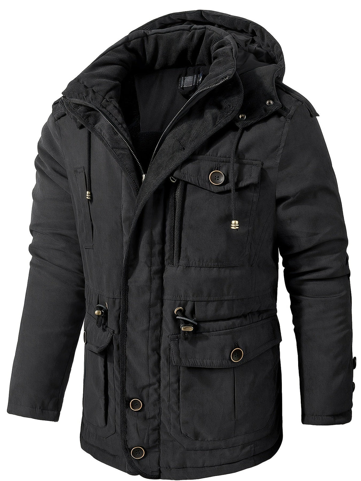 Parka à capuche amovible in Black | By Old Money