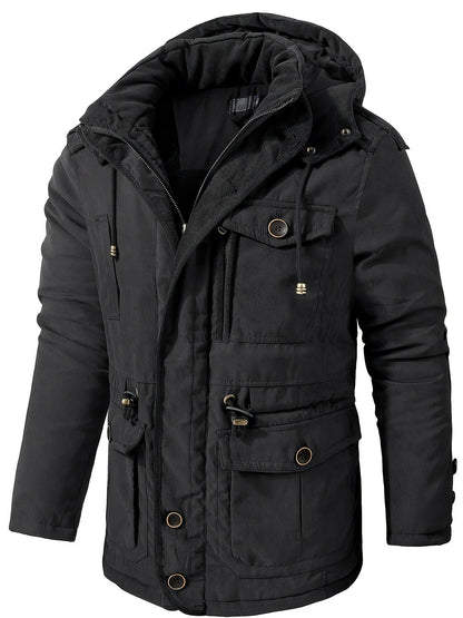 Parka à capuche amovible in Black | By Old Money