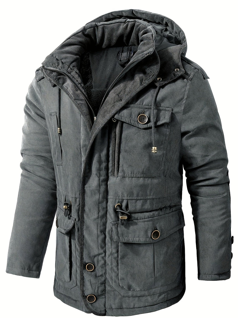 Parka à capuche amovible in Gray | By Old Money