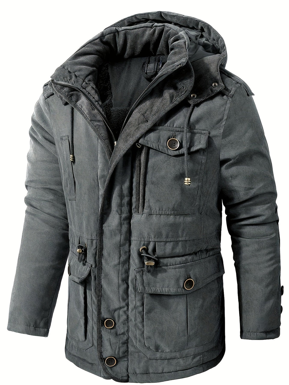 Parka à capuche amovible in Gray | By Old Money