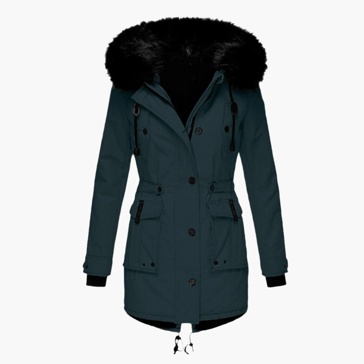 Parka longue à capuche, présentée seule